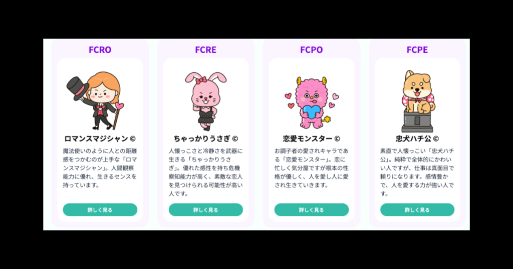 ラブタイプ診断　一覧