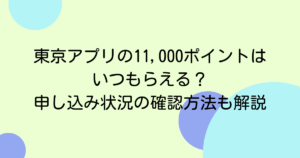 東京アプリの11,000ポイントはいつもらえる？申し込み状況の確認方法も解説